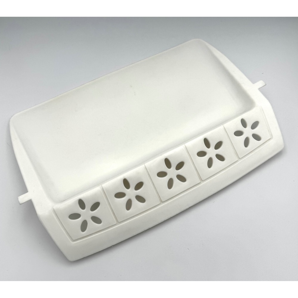 Vintage Rubbermaid 2848 Step-On Trash Can Replacement Lid White Daisy Flower MCM